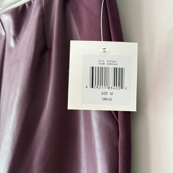 ELLEN TRACY FOR SAKS FAUX LEATHER & PONTE LEGGING SIZE MEDIUM - Picture 5 of 7